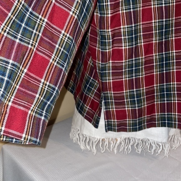 Southern lady women’s shirt 22w jacket shacket plaid Vintage red button up - Picture 3 of 7